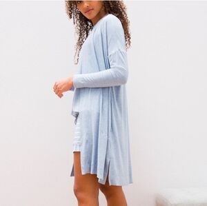 Soma Cool Nights Intimates Rayon Open Front Duster In Heather Marina NWT